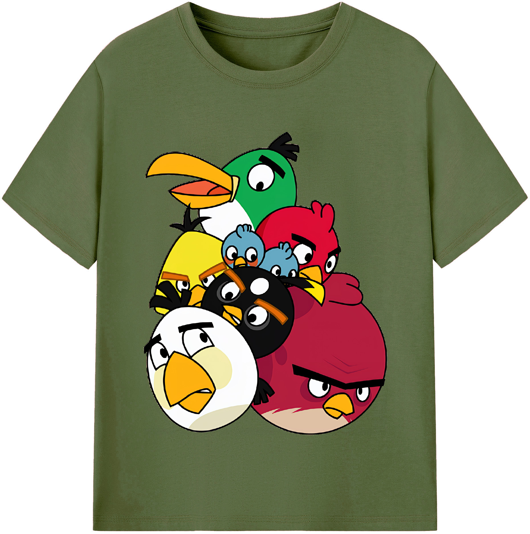 （画像用） Angry Birds アングリーバード 綿100％半袖Tシャツ（フロントプリント）
